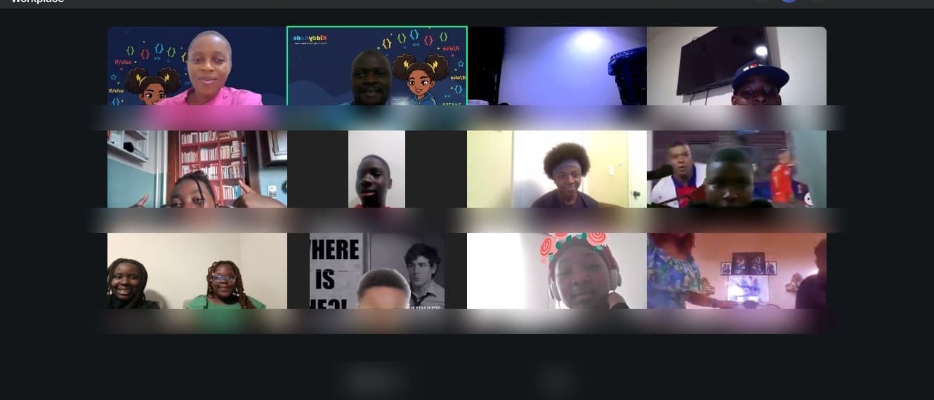 Learners from a live KiddyKode coding session
