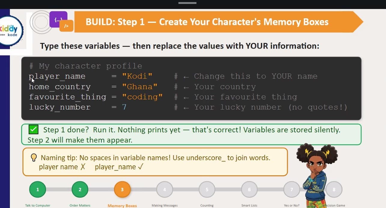 A sample lesson from the Explorer Live curriculum